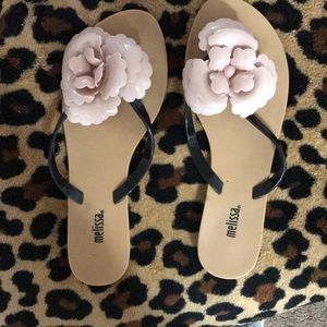 Melissa Women’s Thong Flip Flop Flower SIZE 8